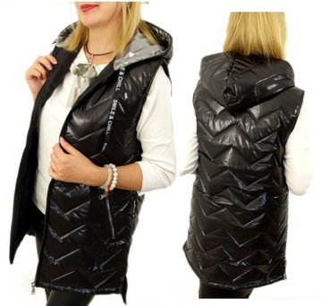 Kamizelka Pikowana Bezrękawnik Kaptur LIVIA 46 3XL