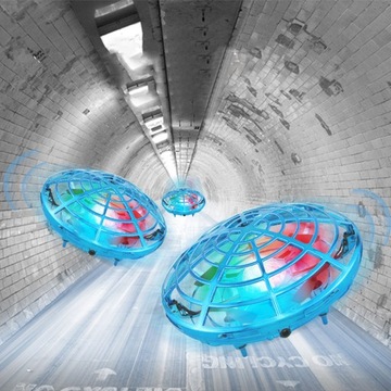 ВОЛШЕБНЫЙ ЛЕТАЮЩИЙ НЛО ДРОН СВЕТОДИОДНЫЙ ШАР С РУЧНЫМ И ДИСТАНЦИОННЫМ УПРАВЛЕНИЕМ 2 В 1 СИНИЙ