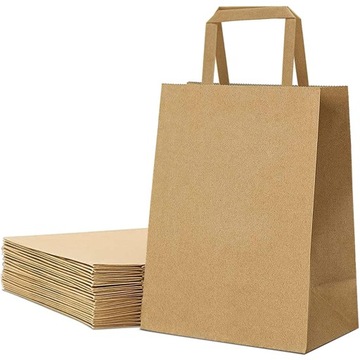 TORBA TOREBKA PAPIEROWA SZARA KRAFT Z UCHWYTEM 220x100x280 25 szt.