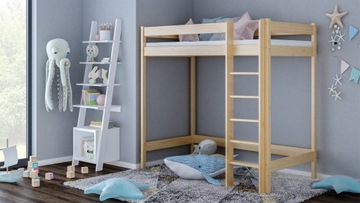 Łóżko ANTRESOLA 90 x 200 Dla Dziecka DREWNO Wysokość 180cm Wybór KOLORU
