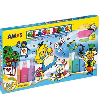 Краски витражные 13 цветов х 22мл AMOS