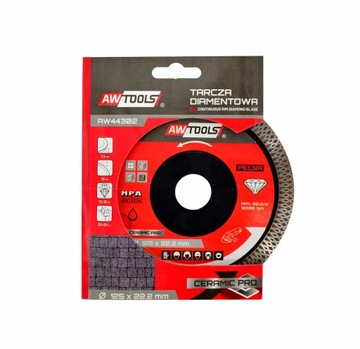 AWTOOLS TARCZA DIAMENTOWA PEŁNA DO GRESU 125x22,2 / CERAMIC PRO AW46302