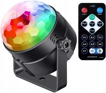 KULA DYSKOTEKOWA PROJEKTOR BALL DISCO LASER +pilot