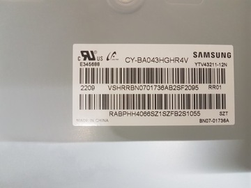 матричная панель для телевизора Samsung UE43AU7190U ZT