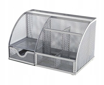 Настольный ящик для инструментов, контейнер из металлической сетки, СЕРЕБРЯНЫЙ