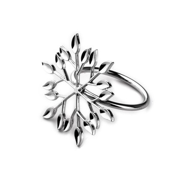 SREBRNY SERWETNIK METALOWY GLAMOUR LISTKI ADRIANNE