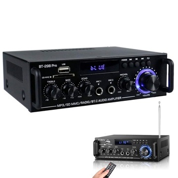 WZMACNIACZ STEREO HIFI 50W + 50W 2.0-KANAŁOWY ODTWARZACZ AUDIO Z PILOT