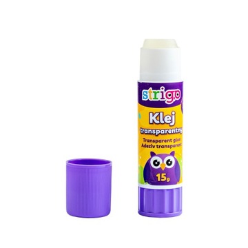 Klej w sztyfcie szkolny 15 g transparentny STRIGO