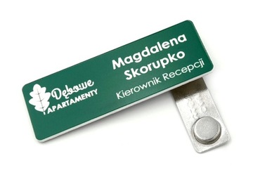 IDENTYFIKATOR MAGNETYCZNY osobowy personalny firmowy medyczny grawer