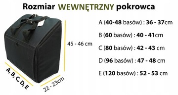 PREMIUM Polski pokrowiec na akordeon CZARNY 60b