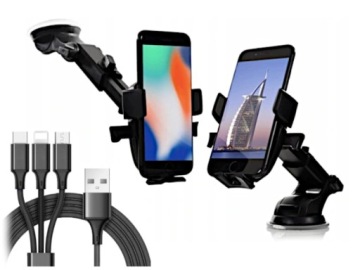 Uchwyt Samochodowy na Telefon Smartfon +kabel