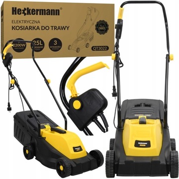 KOSIARKA ELEKTRYCZNA DO TRAWY MOCNA LEKKA 30cm Z KOSZEM 25L 2200W PREMIUM