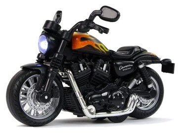 Мотоцикл Champion, черные звуковые фонари с инерционным приводом 1:14