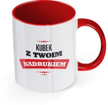 FOTO KUBEK ZE ZDJĘCIEM Z NAPISAMI Z NADRUKIEM