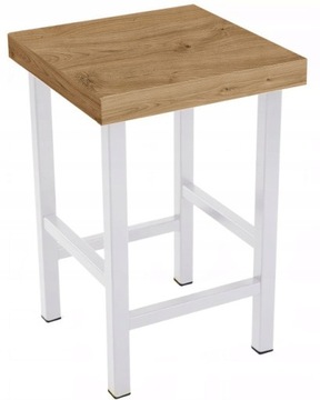 Taboret 46 cm Loft Klasyk BIAŁY KOLORY Taborety