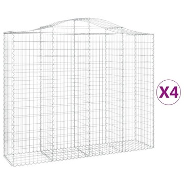 Dekoracyjne kosze gabionowe 200x50x160/180 srebrne