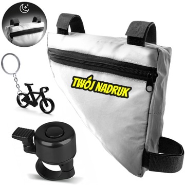 SAKWA ROWEROWA TORBA SASZETKA POD RAMĘ ODBLASKOWA NADRUK DZWONEK
