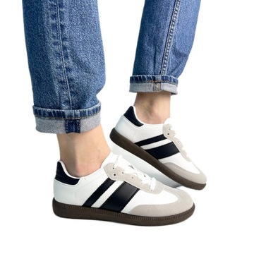 Buty sportowe damskie adidasy sneakersy białe czarne rozmiar 38