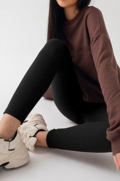 ЛЕГИНГИ ИЗ УТЕПЛЕННОГО БАМБУКА, РЕБРИЦА, высокая талия, ТЕПЛЫЕ, непрозрачные, XXL