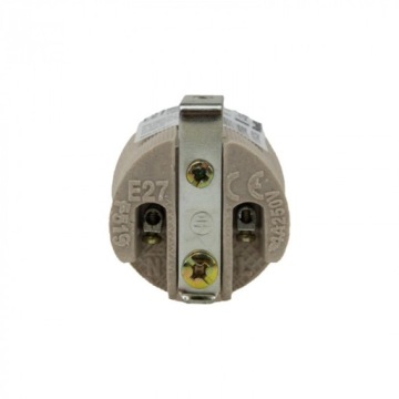 Керамический патрон для лампочки Е27 с пластиной ДЕРЖАТЕЛЬ