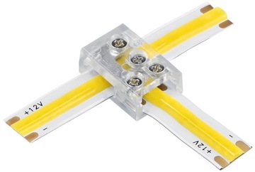 Универсальный разъем для светодиодной ленты COB SMD 8 мм, прямой угол «Т» 12 в 1