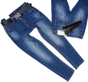 DAMSKIE SPODNIE JEANSOWE MOM FIT GUZIKI WYGODNE