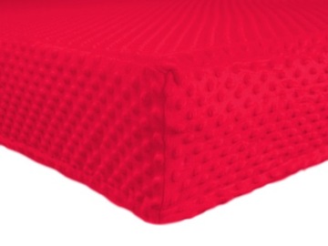 Prześcieradło z gumką grube minky czerwony materac 80x200cm nie kulkuje się