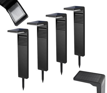 ZESTAW 4X Solarny Słupek Ogrodowy Lampa Stojąca LED 57cm Czujnik Zmierzchu