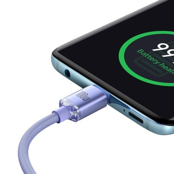 КАБЕЛЬ BASEUS CRYSTAL USB-C QC PD 100 Вт 1,2 м