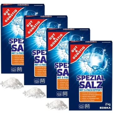 GUT GUNSTIG G&G GG SPEZIAL SALZ GRUBOZIARNISTA SÓL DO ZMYWARKI 4x 2kg DE