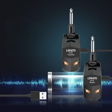 Беспроводная гитарная система 2,4 ГГц, приемник LEKATO WS80