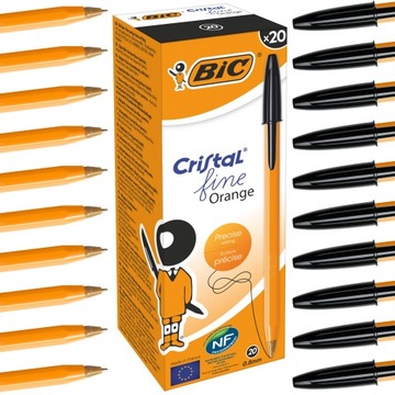 BIC ZESTAW KLASYCZNY ORANGE ORIGINAL FINE DŁUGOPIS CZARNY BIUROWY x20