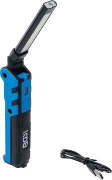 LATARKA LAMPKA LED COB 5W AKU LI-ION USB PRZEGUB