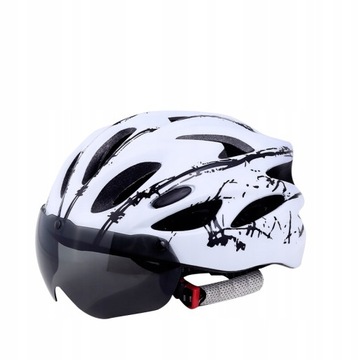 Akcesoria rowerowe, kask rowerowy z okularami