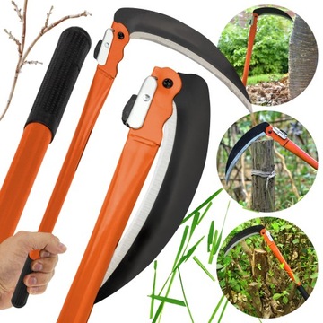 СЕРП РУЧНОЙ, ГЛАДКИЙ, СКЛАДНОЙ, ЩЕТКА-МАСЛЯНАЯ ДЛЯ КОСТРКИ ТРАВЫ, ВЕТВЕЙ, 49 см