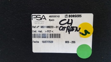 CITROEN C4 III ЗАДНИЙ БАГАЖНИК ПОЛ 98311882ZD