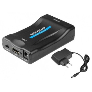 ADAPTER KONWERTER HDMI NA DO AV EURO SCART z LADOWARKA SIECIOWĄ