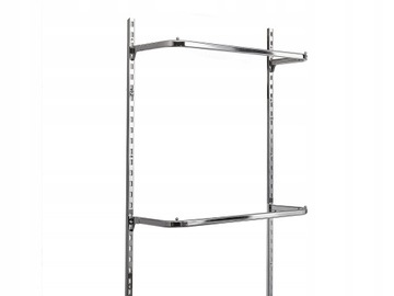 REGAŁ METALOWY MODUŁOWY SKLEP GALERIA BUTIK UBRANIA WIESZAK 90x240 CHROM