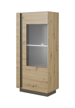Witryna niska 72 cm ADRIA dąb artisan / grafit