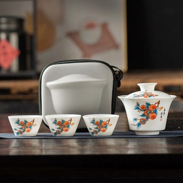 Ceramiczny zestaw podróżny Gaiwan Kungfu herbaty