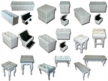 Пуф, скамейка с мягкой обивкой, два отделения для хранения вещей 40/40