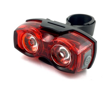 Lampka rowerowa tylna 2xLED podsiodłowa MTB _ 50 lumenów