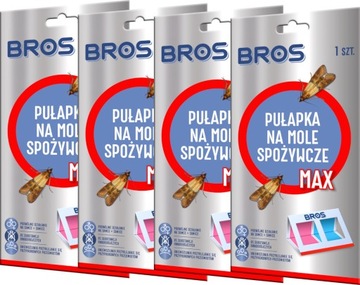 BROS Pułapka na Mole Spożywcze MAX do 3 m-cy x4