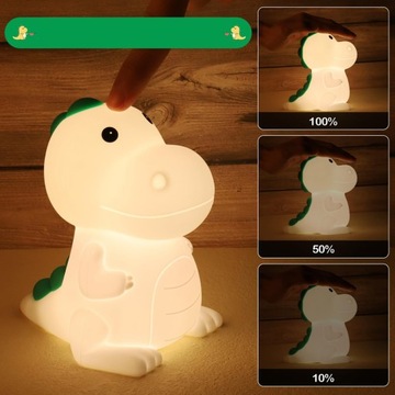 SILIKONOWA LAMPKA DO POKOJU DZIECIĘCEGO DINOZAUR LAMPKA NOCNA LED RGB 3000K