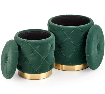 Комплект из 2 открывающихся пуфов POLLY GREEN HALMAR