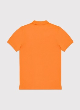 Gładki t-shirt polo męski w pomarańczowym kolorze Pako Lorente r. M
