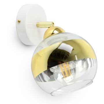 Lampa Ścienna Kinkiet Biały Złoty GLASS KG-1 LED