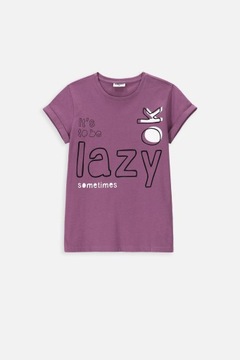 T-shirt Dla Dziewczynki 164 Fioletowy Koszulka Dziewczęca Mokida WM4