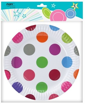 Бумажные тарелки точки дня рождения 23 см 6 шт.