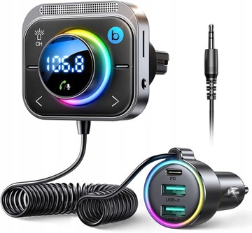 Transmiter FM do samochodu Joyroom JR-CL18, 2x USB